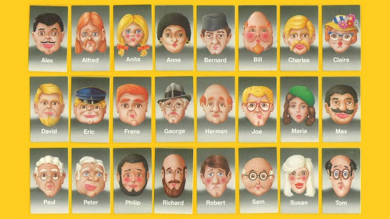 The original cast of characters of the game “Guess Who”